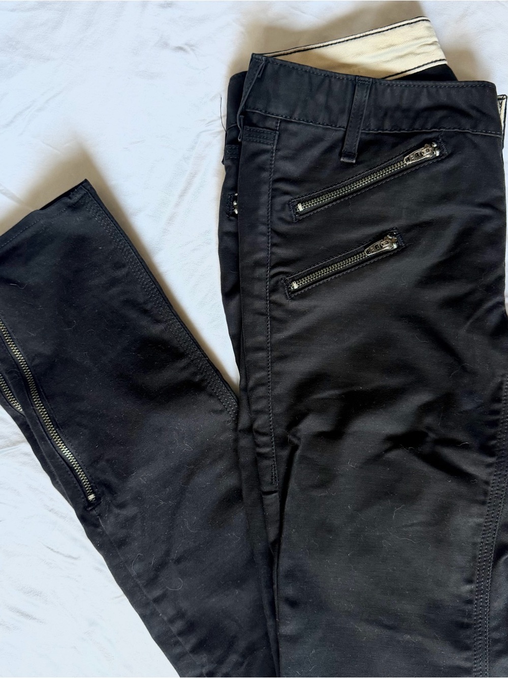 Rag & Bone Black Zip-Pocket Pants